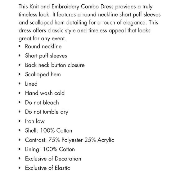 English factory NWT premium knit and embroidery combo dress eyelet size large - Picture 14 of 14